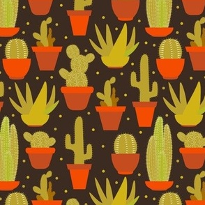 Green cactuses pattern
