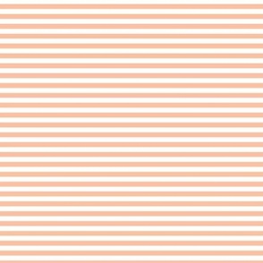 Small Horizontal Bengal Stripe Pattern - Peach Sorbet and White