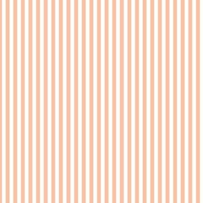 Small Vertical Bengal Stripe Pattern - Peach Sorbet and White