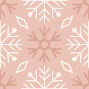 Simple Snowflakes on blush pink