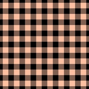 Gingham Pattern - Peach Sorbet and Black