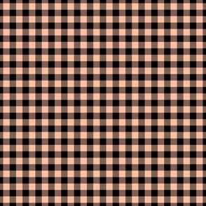 Small Gingham Pattern - Peach Sorbet and Black