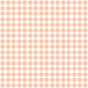 Small Gingham Pattern - Peach Sorbet and White