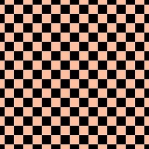 Checker Pattern - Peach Sorbet and Black