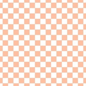 Checker Pattern - Peach Sorbet and White