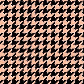 Houndstooth Pattern - Peach Sorbet and Black