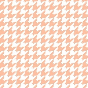Houndstooth Pattern - Peach Sorbet and White