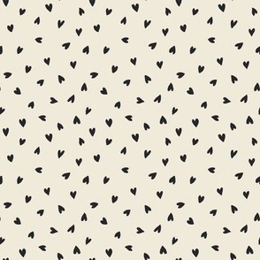 Small sketchy black hearts pattern on white background Bath Mat by  SEAFOAM12