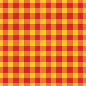 Gingham Pattern - Fiery Red and Maize