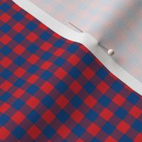 Small Gingham Pattern - Fiery Red and Blue
