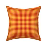 Small Gingham Pattern - Fiery Red and Maize