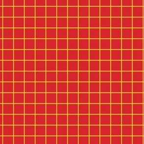 Grid Pattern - Fiery Red and Maize
