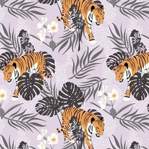 Tigers. Purple pattern