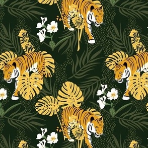 TIgers. Green and yellow