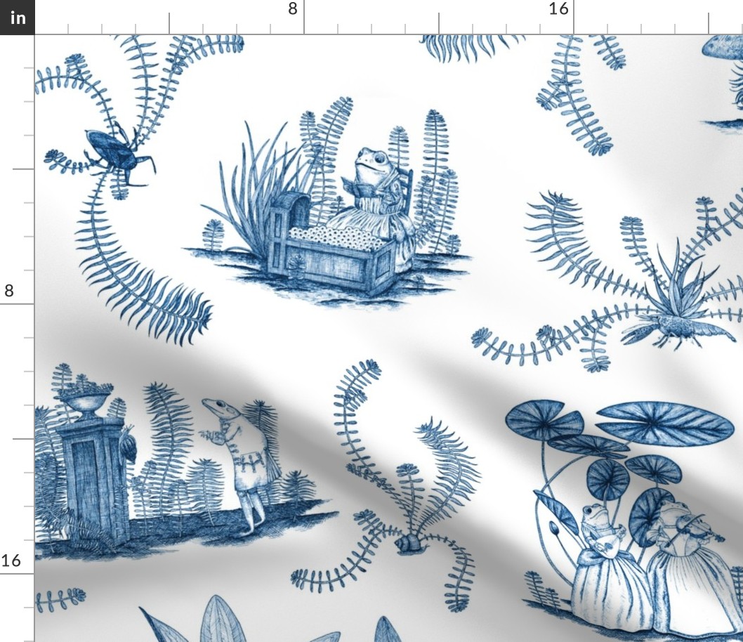 Frog Toile (Blue)