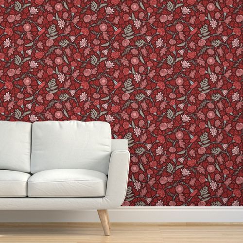 Carnation Bouquet - Red | Spoonflower