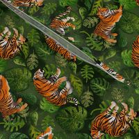 Medium Amur Tigers on Jungle Leaves by brittanylane