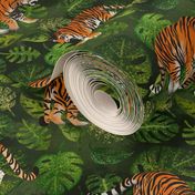 Medium Amur Tigers on Jungle Leaves by brittanylane