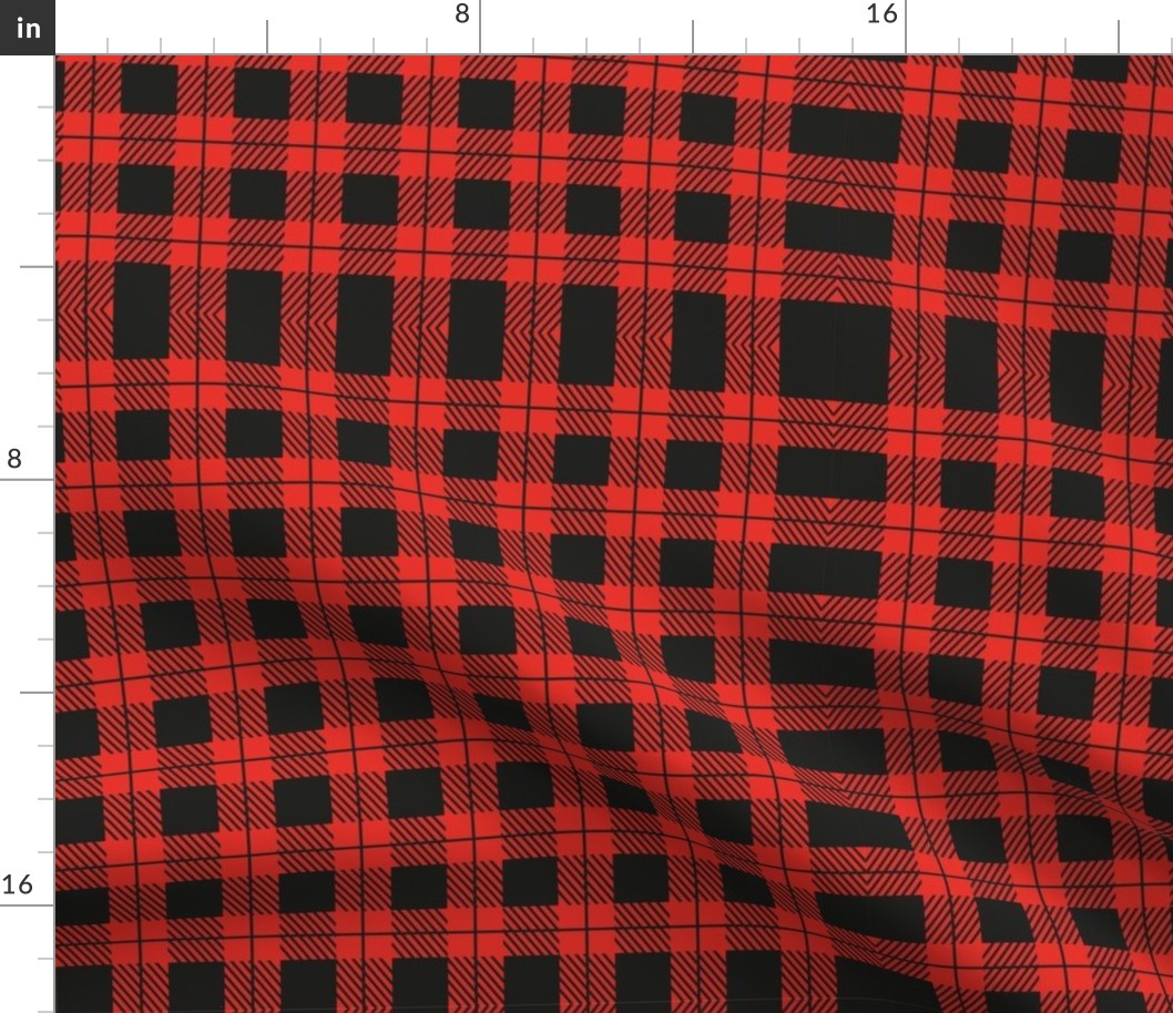 Buffalo Check, Christmas Fabric , Black and Red, Check, Striped, Plaid