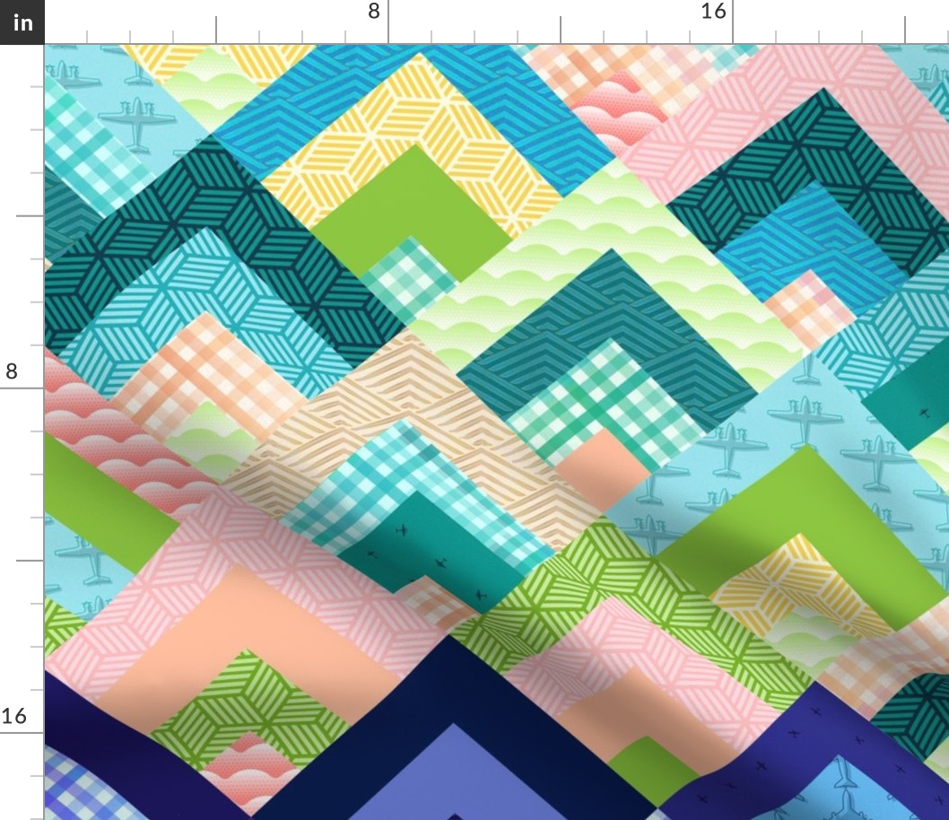 Peaks and Planes Cheater Quilt