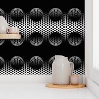 black and white honeycomb sphere stripe