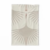Art Deco Swans - 12" - Accessible Beige on Alabaster