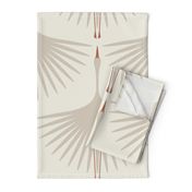 Art Deco Swans - 12" - Accessible Beige on Alabaster