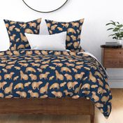 Jumbo Capybara on Navy by Brittanylane