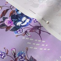 Pansy Retro Floral Blue Lavender