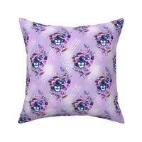 Pansy Retro Floral Blue Lavender