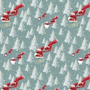 Santa Claus & Friends among the Christmas trees I XS size I 6" 