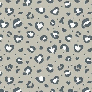 Valentines leopard spots sweet wild lovers design animal print moody green gray