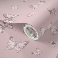 Butterflies pastel pink glittering luxury pattern