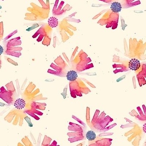 Happy Pink watercolor daisy flowers (small)