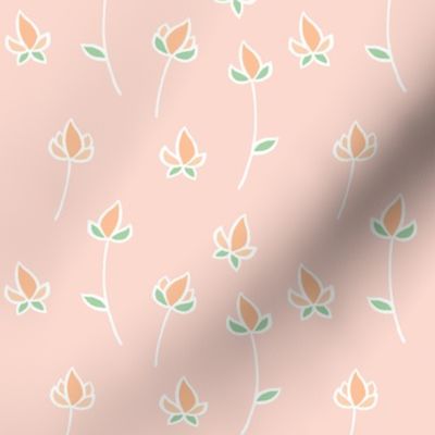 Blossom Buds in Peach and Soft Green 