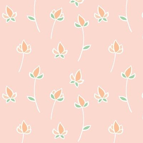 Blossom Buds in Peach and Soft Green 