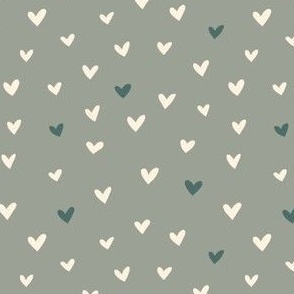 Be My Valentine Small Hearts - pale green