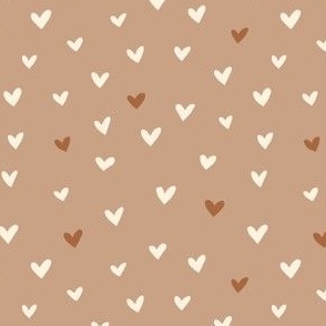 Be My Valentine Small Hearts - light brown