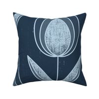 Blue Tulip Field - xlarge size - tulips, elegant, Hollywood regency, deco, Art Deco floral 