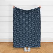 Calming Tulips - fog on navy - small size 