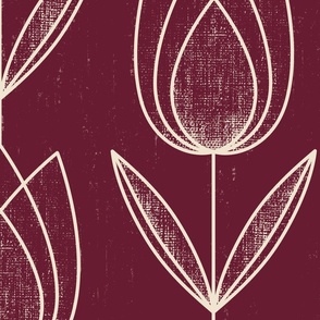 Calming Tulips - Merlot - XLarge Size 