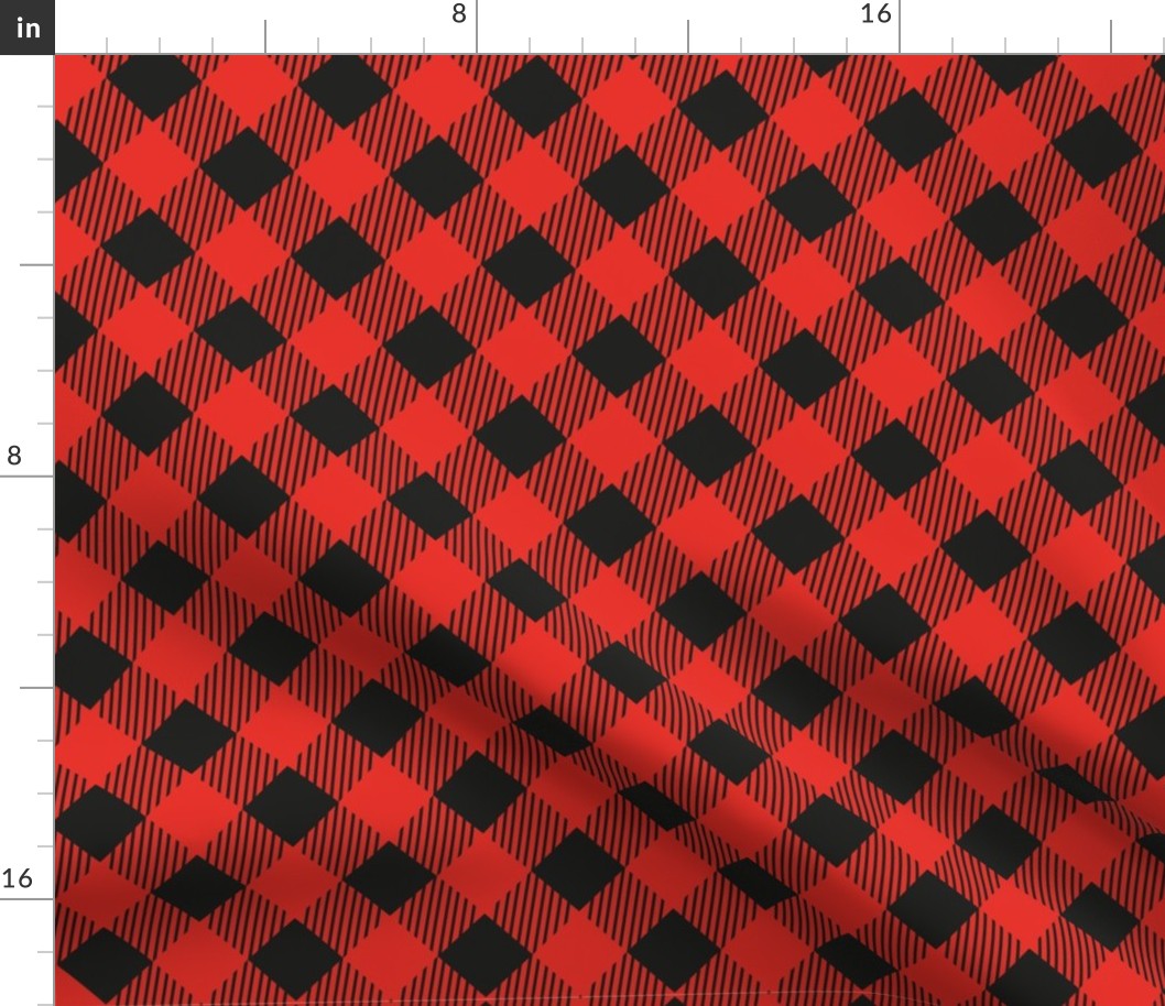 Buffalo Check, Christmas Fabric , Black and Red, Check, Striped, Plaid