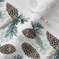 pincones and snowflakes