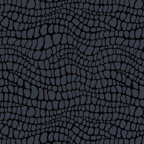 Alligator Pattern - Charcoal and Black