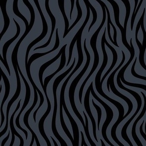 Zebra Stripe Pattern - Charcoal and Black