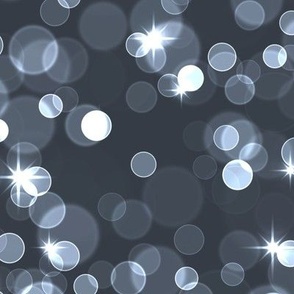 Large Sparkly Bokeh Pattern - Charcoal and Black