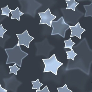 Large Starry Bokeh Pattern - Charcoal and Black