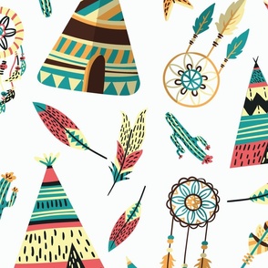 Teepees Dream Catchers and Arrows - Large Scale