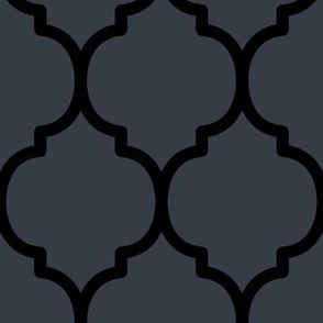 Extra Large Moroccan Tile Pattern - Charcoal and Black
