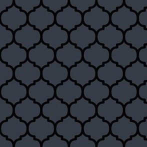 Moroccan Tile Pattern - Charcoal and Black